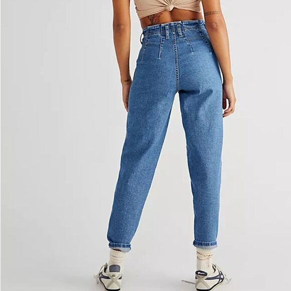 Lee Baggy Jeans Pleated Waist Tapered Leg Sz 28 80's 90's - Picture 3 of 12